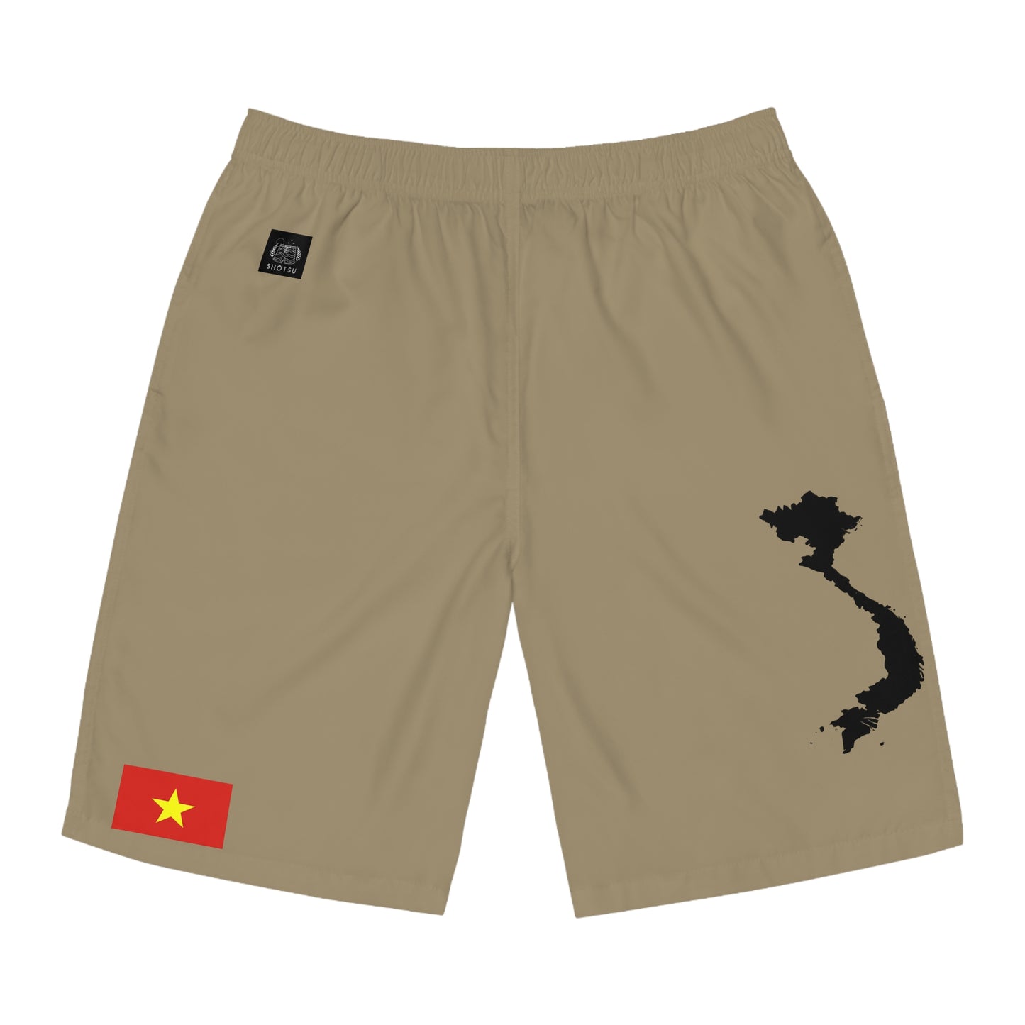 Vietnamese Pride Board Shorts Khaki