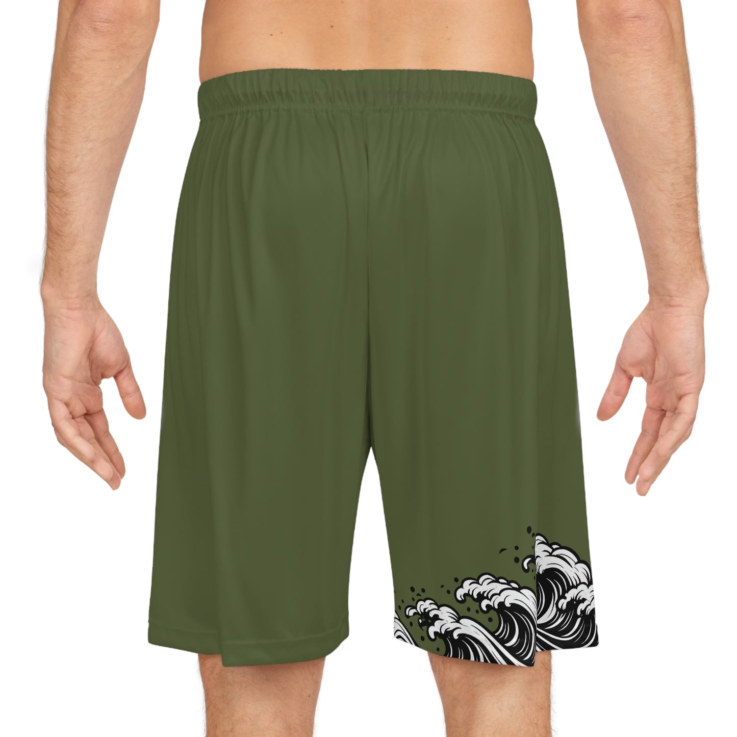 Japanese Pride Wave of Kanagawa Basketball Shorts Green