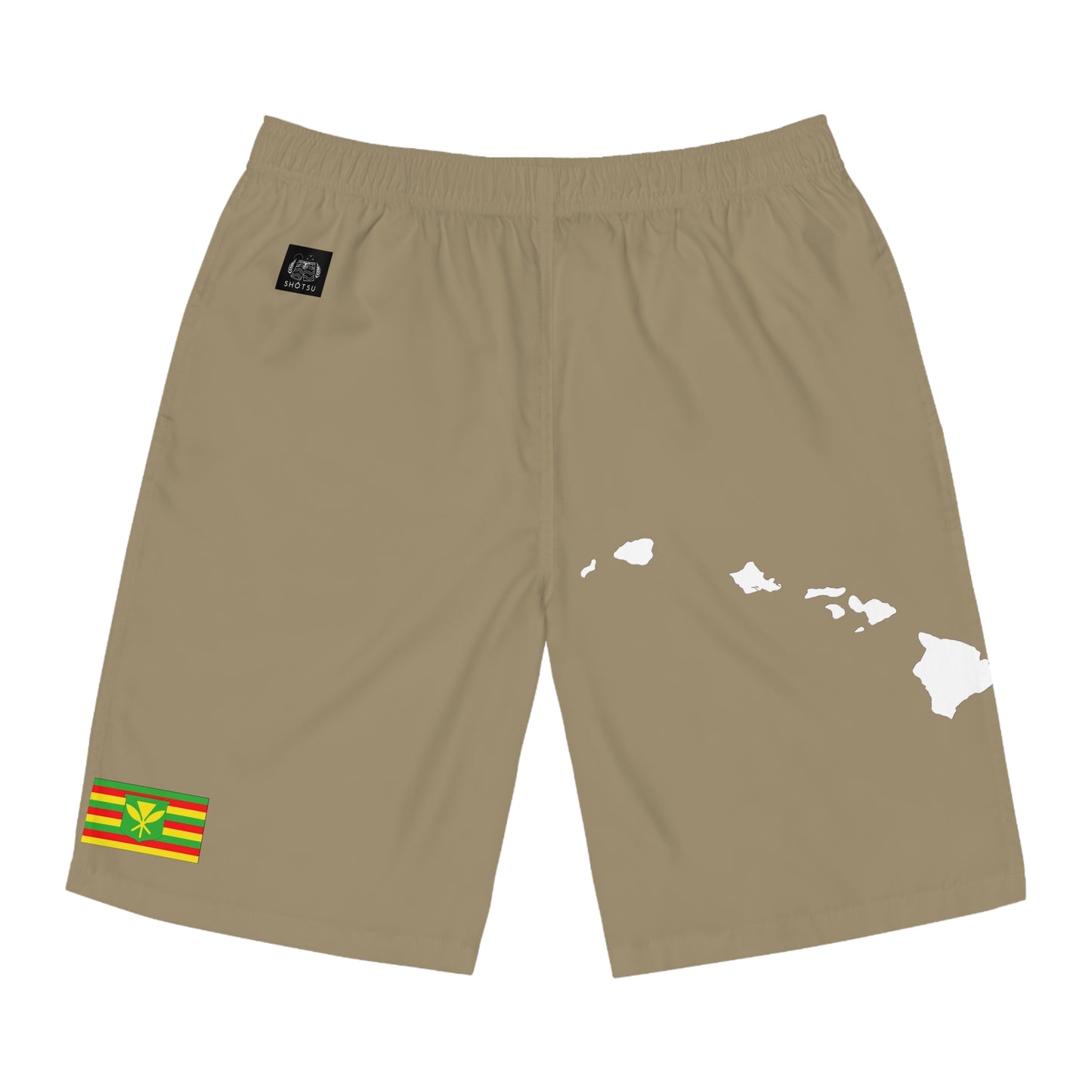 Hawaiian Pride Board Shorts Khaki/White