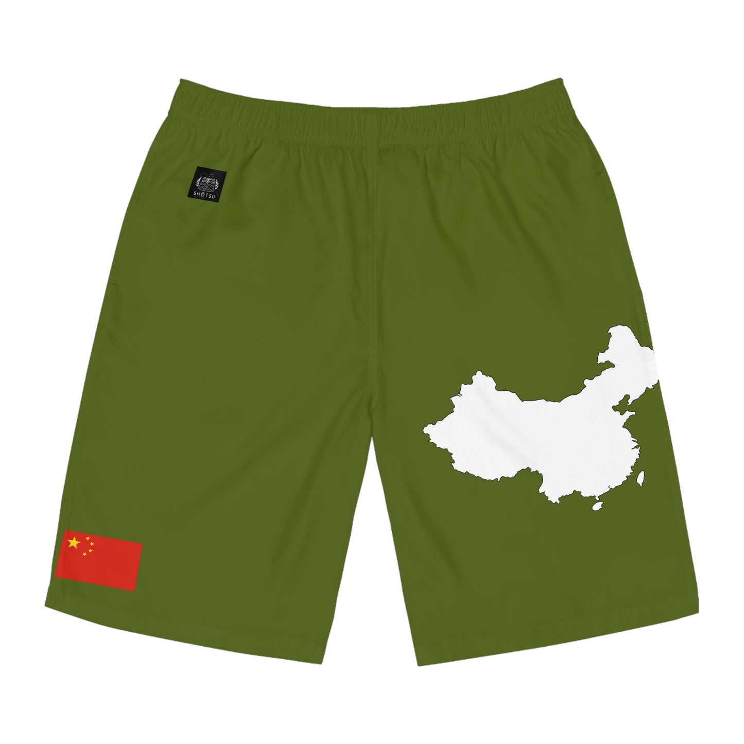 Chinese Pride Board Shorts White/Green