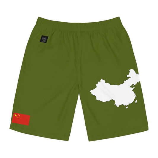 Chinese Pride Board Shorts White/Green