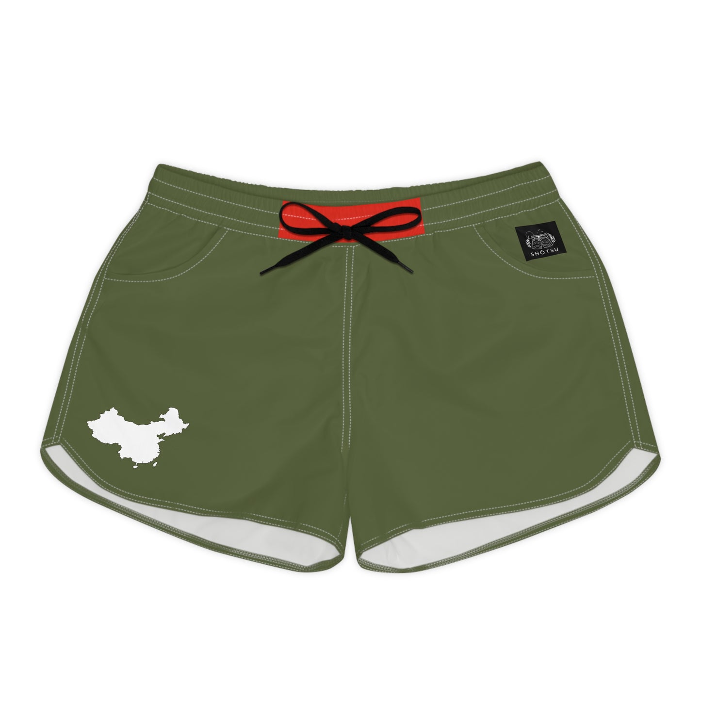 Chinese Pride Women's Casual Shorts White/Green