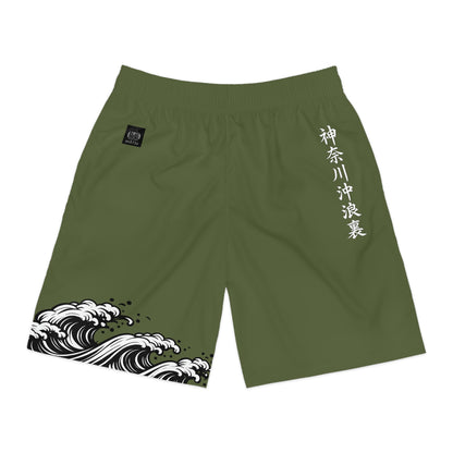 Wave of Kanagawa / Sakura Jogger Shorts Green