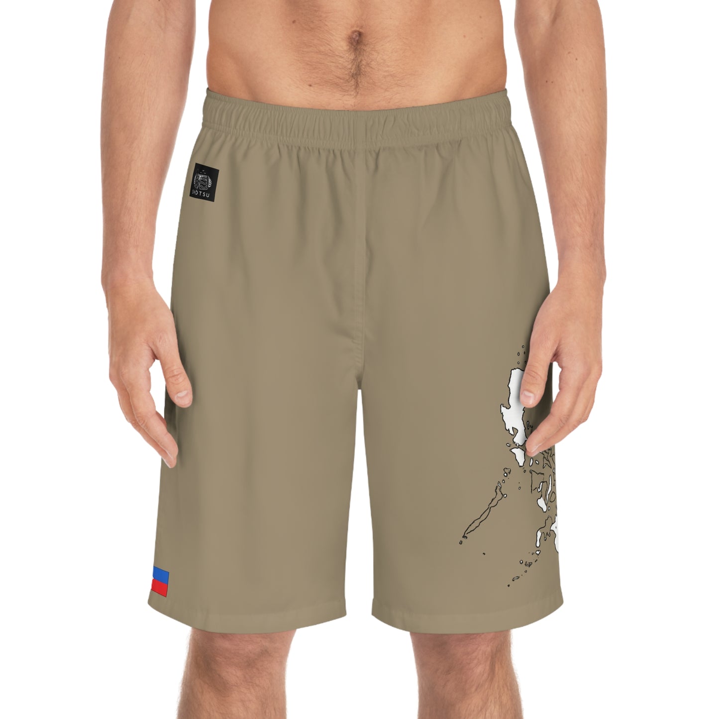 Filipino Pride Board Shorts Khaki