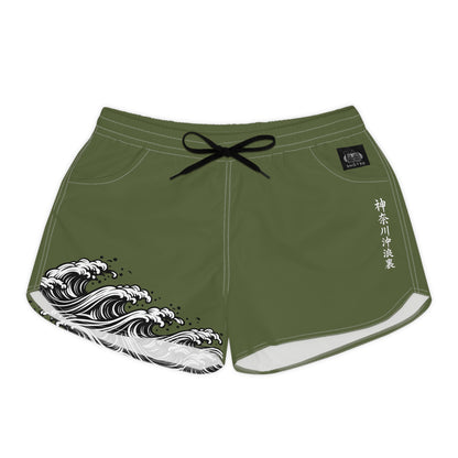 Wave of Kanagawa Women's Casual Shorts Green
