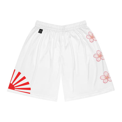 Rising Sun / Sakura Basketball Shorts White