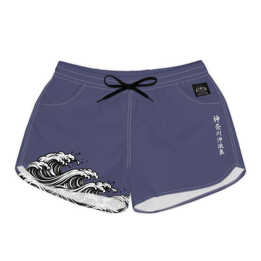 Wave of Kanagawa Women's Casual Shorts Blue