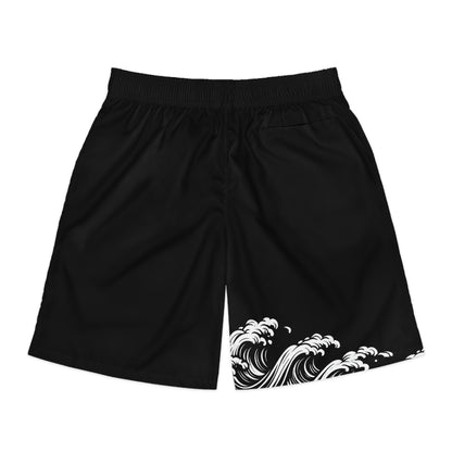 Wave of Kanagawa Jogger Shorts Black