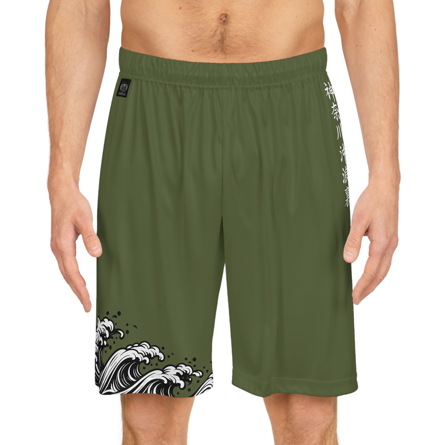 Japanese Pride Wave of Kanagawa Basketball Shorts Green