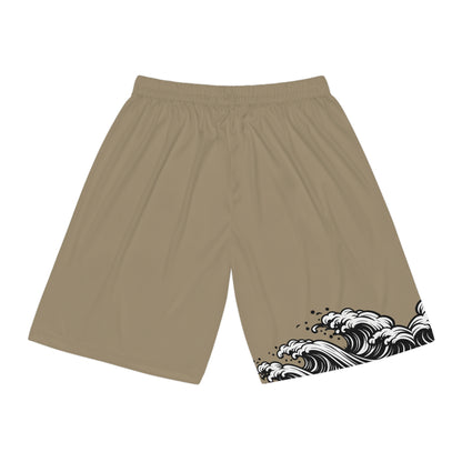 Wave of Kanagawa Basketball Shorts Khaki