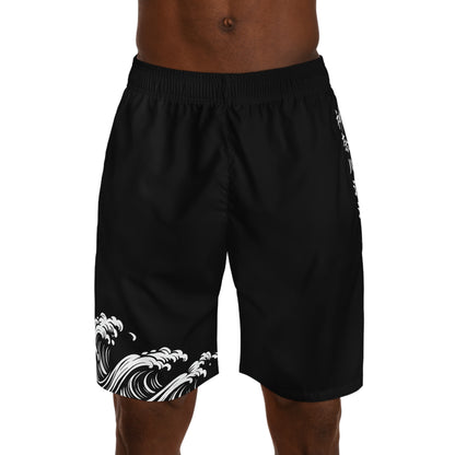 Wave of Kanagawa Jogger Shorts Black