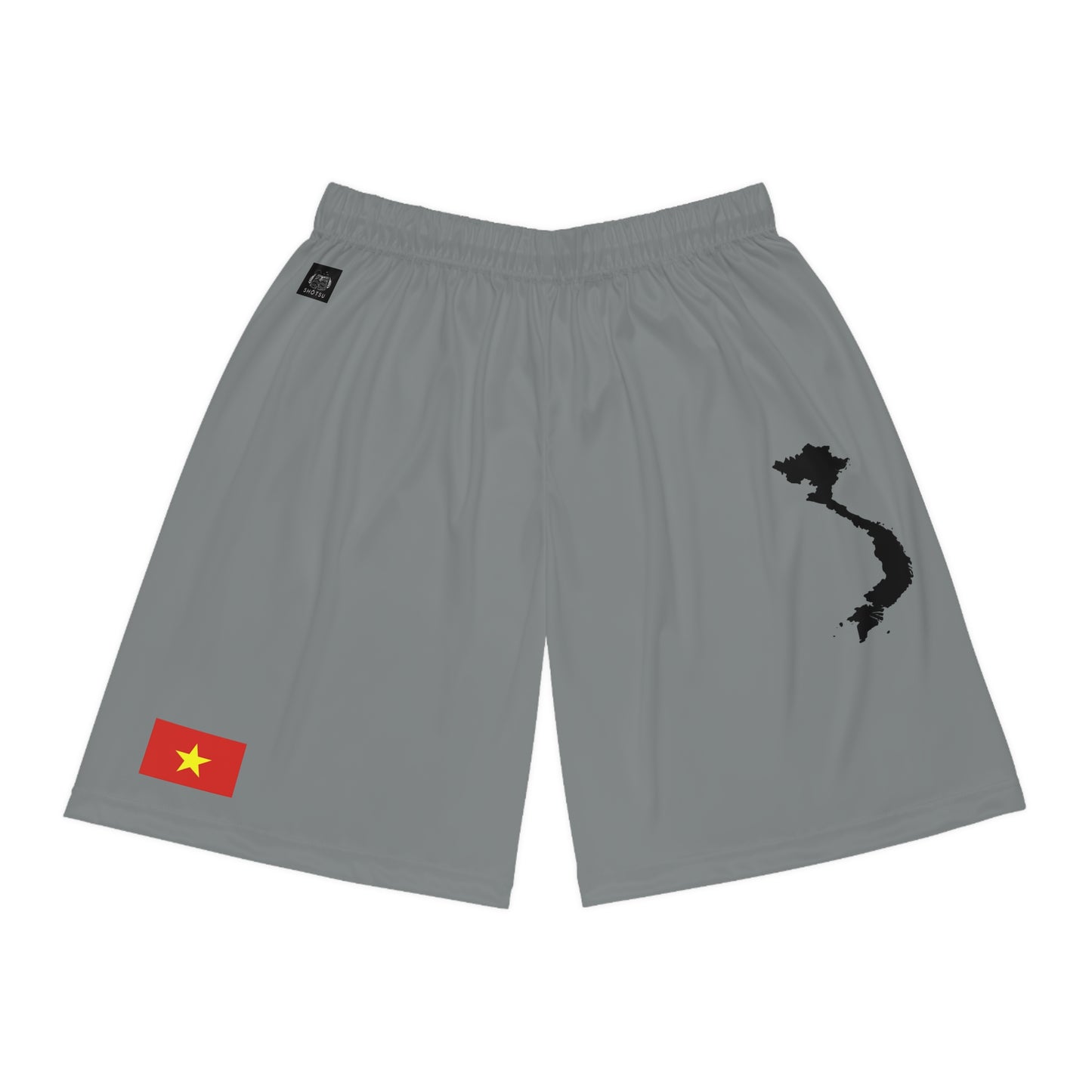 Vietnamese Pride Basketball Shorts Gray