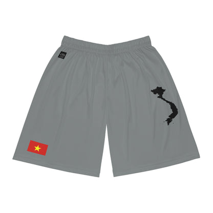 Vietnamese Pride Basketball Shorts Gray