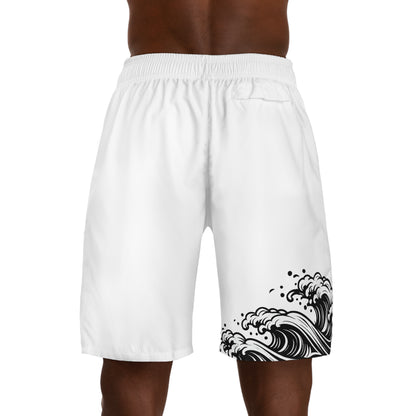Wave of Kanagawa Jogger Shorts White