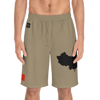 Chinese Pride Board Shorts Khaki