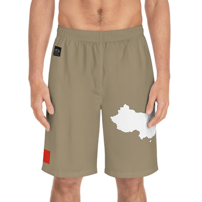 Chinese Pride Board Shorts White/Khaki