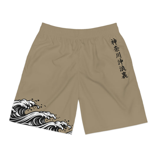 Wave Kanagawa Jogger Shorts Khaki
