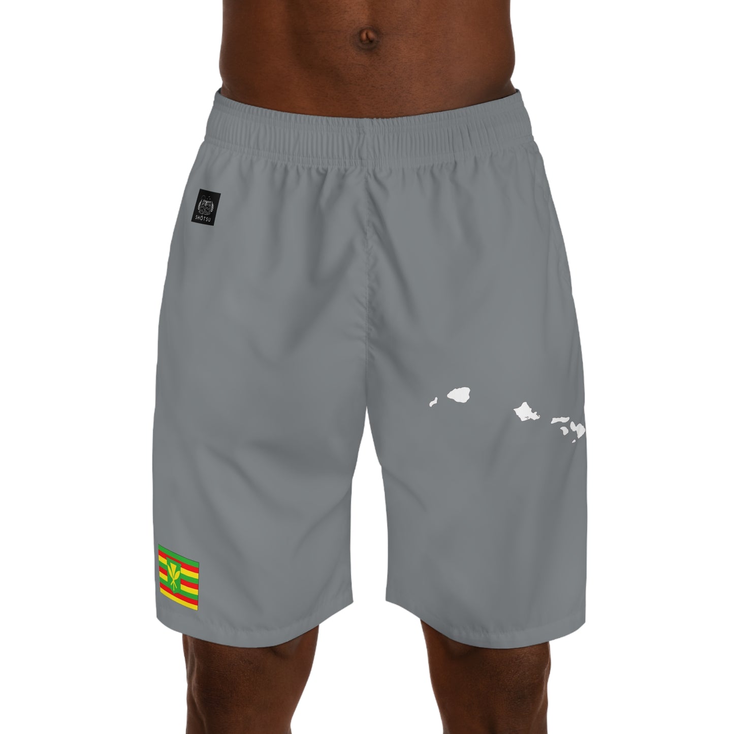 Hawaiian Pride Jogger Shorts Gray/White
