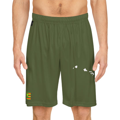 Hawaiian Pride Basketball Shorts Green/White