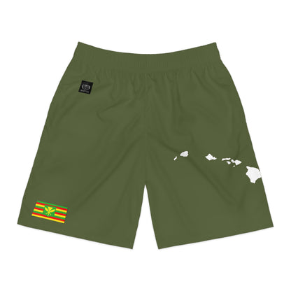 Hawaiian Pride Jogger Shorts Green/White