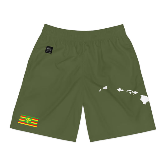 Hawaiian Pride Jogger Shorts Green/White