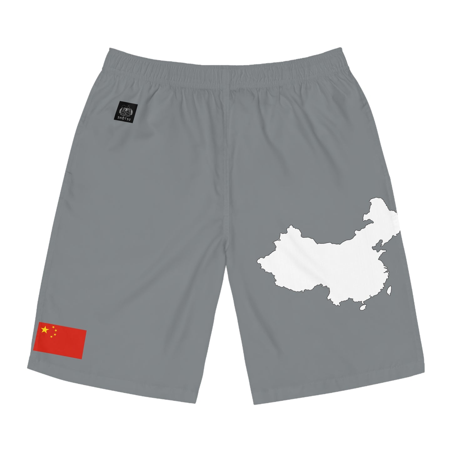 Chinese Pride Board Shorts White/Gray