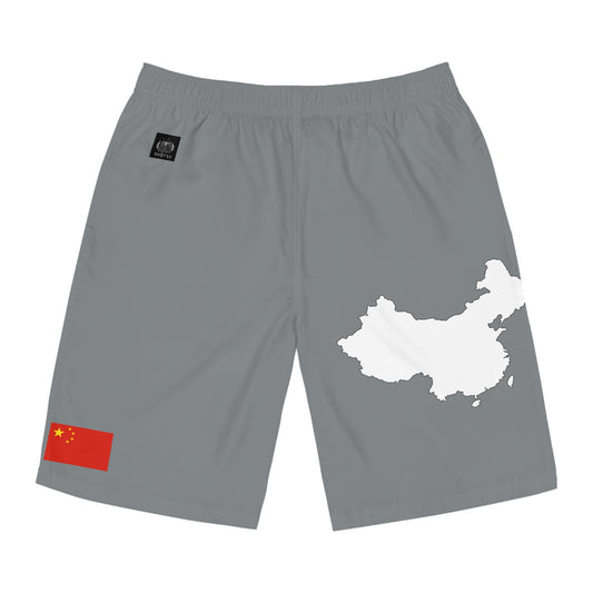 Chinese Pride Board Shorts White/Gray