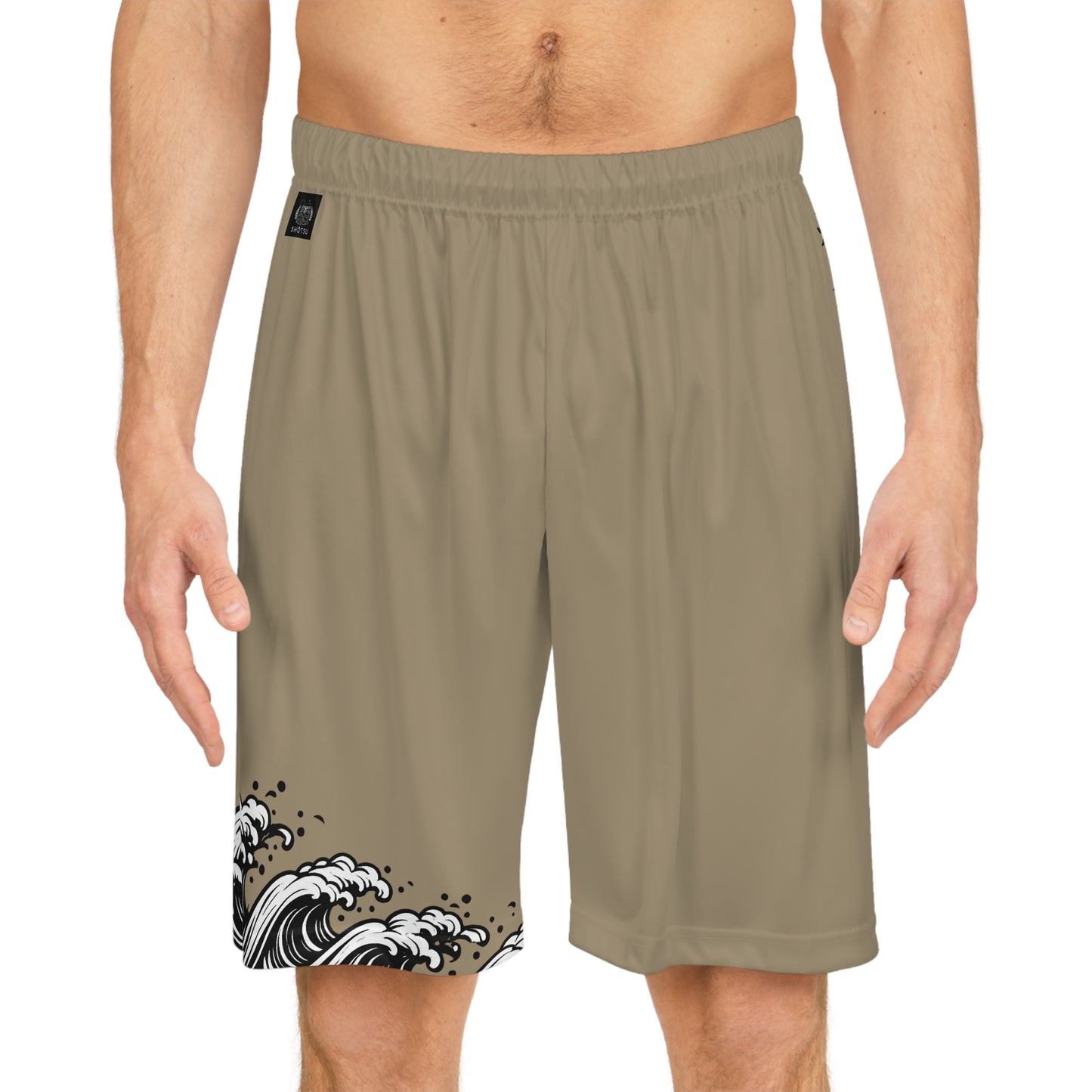 Wave of Kanagawa Basketball Shorts Khaki