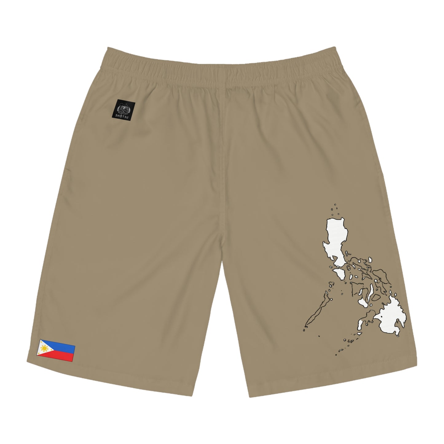 Filipino Pride Board Shorts Khaki