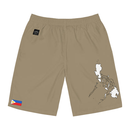 Filipino Pride Board Shorts Khaki