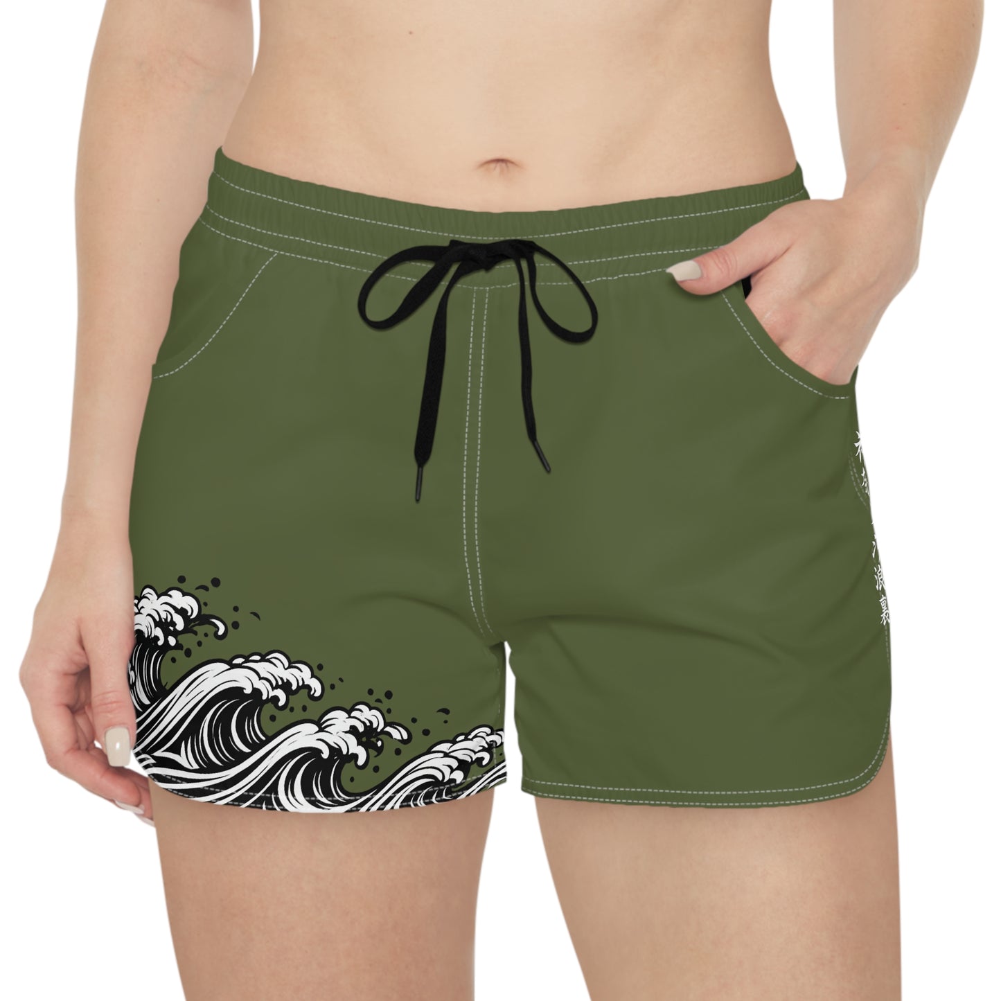 Wave of Kanagawa Women's Casual Shorts Green