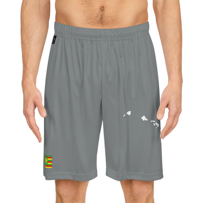 Hawaiian Pride Basketball Shorts Gray/White