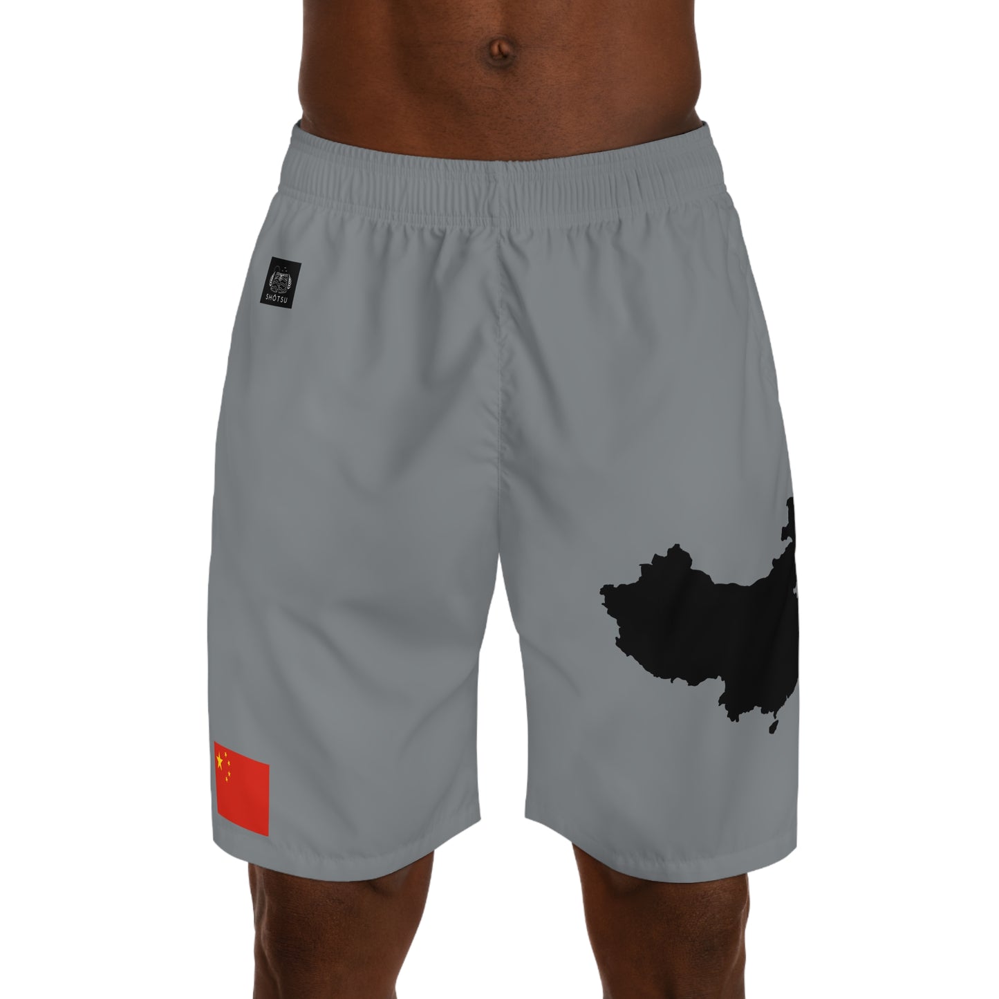 Chinese Pride Jogger Shorts Gray