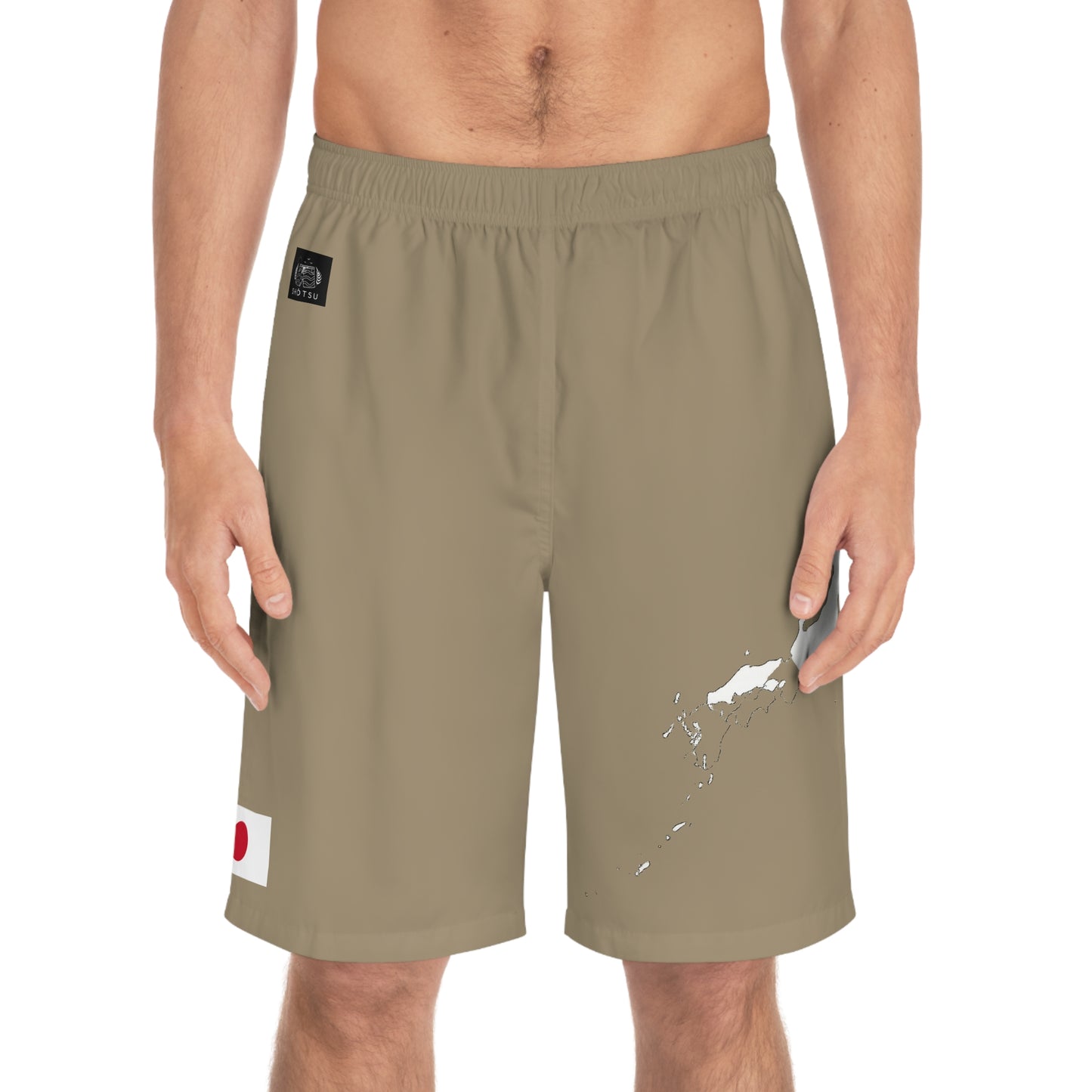 Japanese Pride Board Shorts Khaki