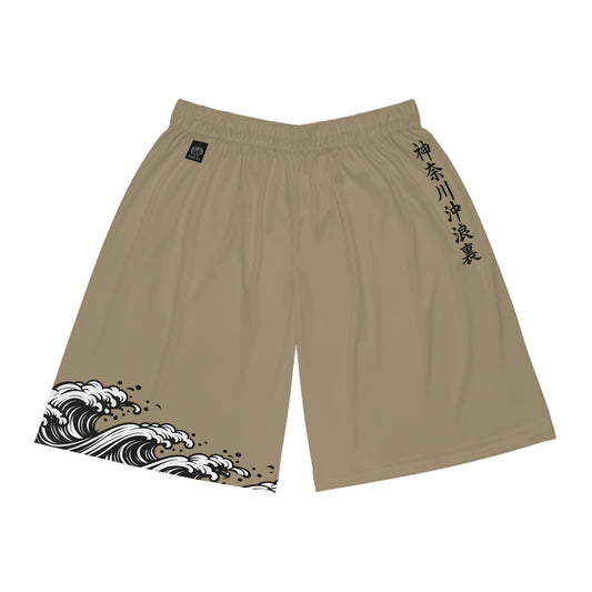 Wave of Kanagawa Basketball Shorts Khaki