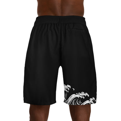 Wave of Kanagawa Jogger Shorts Black