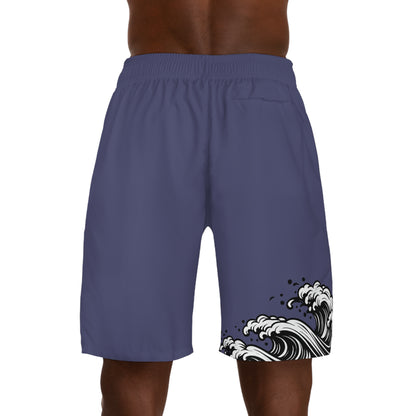 Wave of Kanagawa / Sakura Jogger Shorts Blue