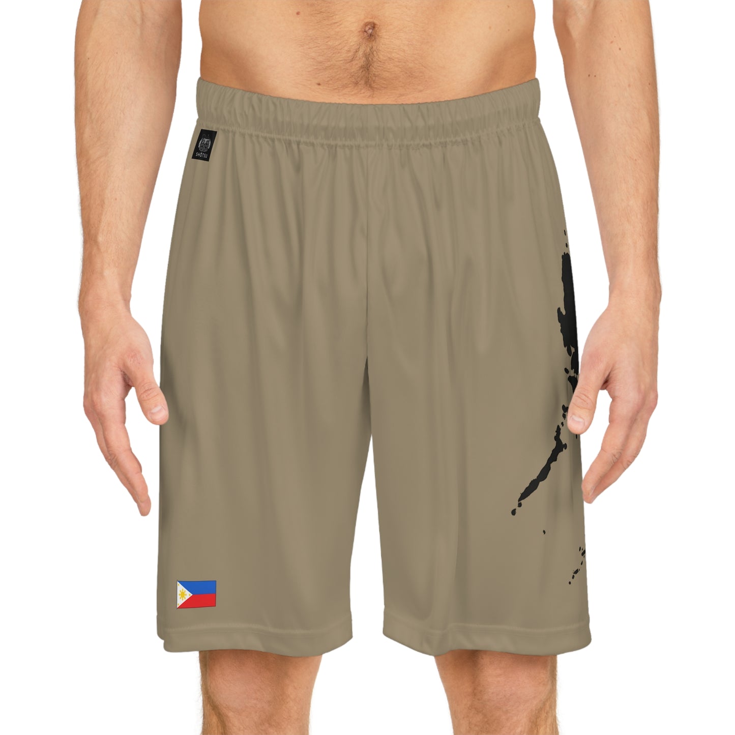 Filipino Pride Basketball Shorts Khaki