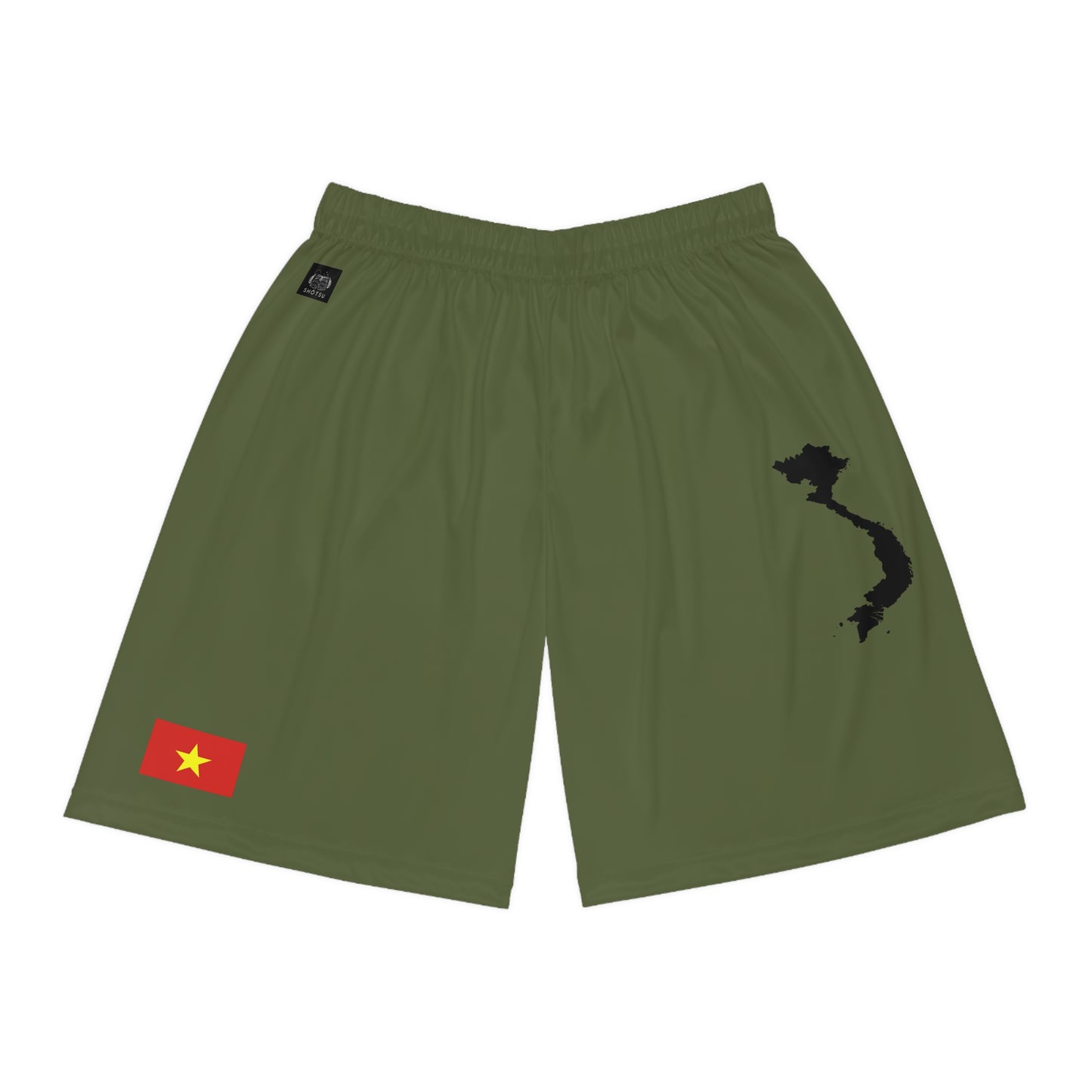 Vietnamese Pride Basketball Shorts Green