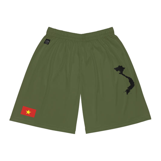 Vietnamese Pride Basketball Shorts Green