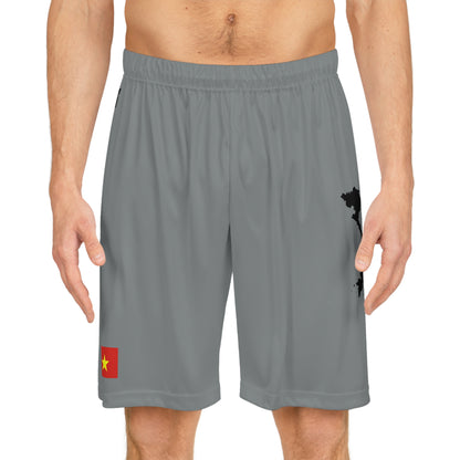 Vietnamese Pride Basketball Shorts Gray