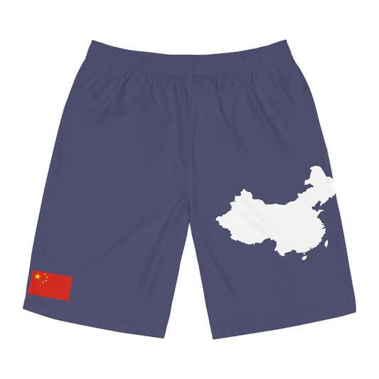 Chinese Pride Board Shorts White/Blue