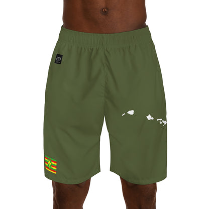 Hawaiian Pride Jogger Shorts Green/White