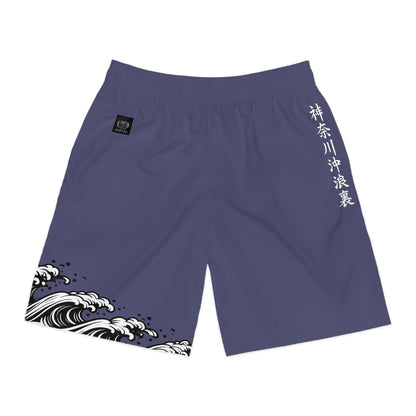 Wave of Kanagawa / Sakura Jogger Shorts Blue