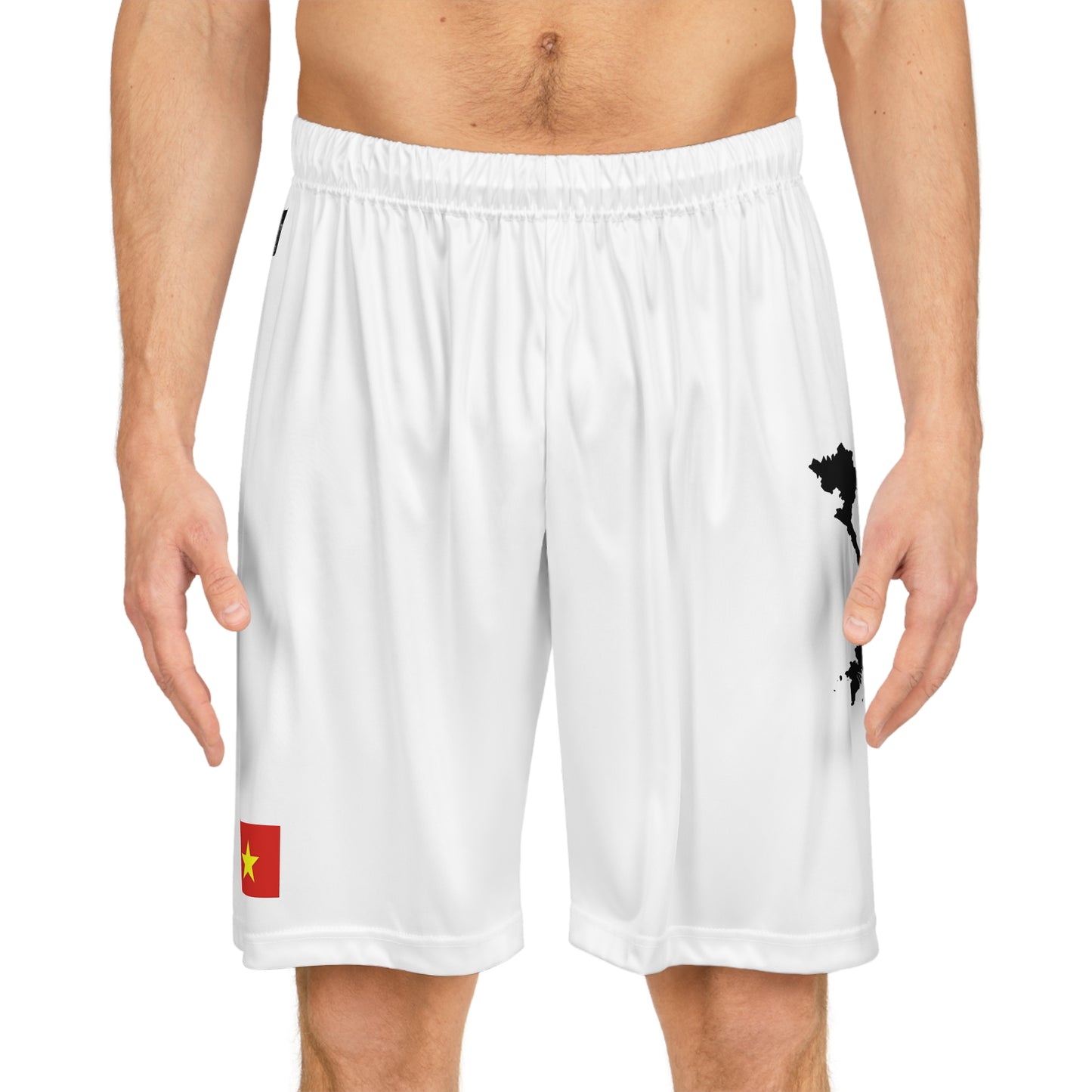 Vietnamese Pride Basketball Shorts White