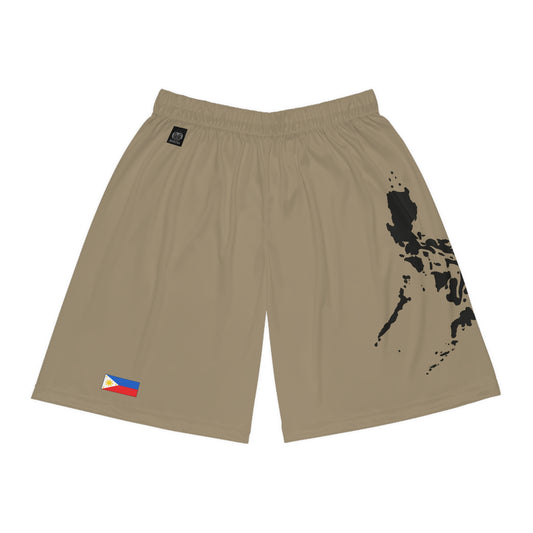 Filipino Pride Basketball Shorts Khaki