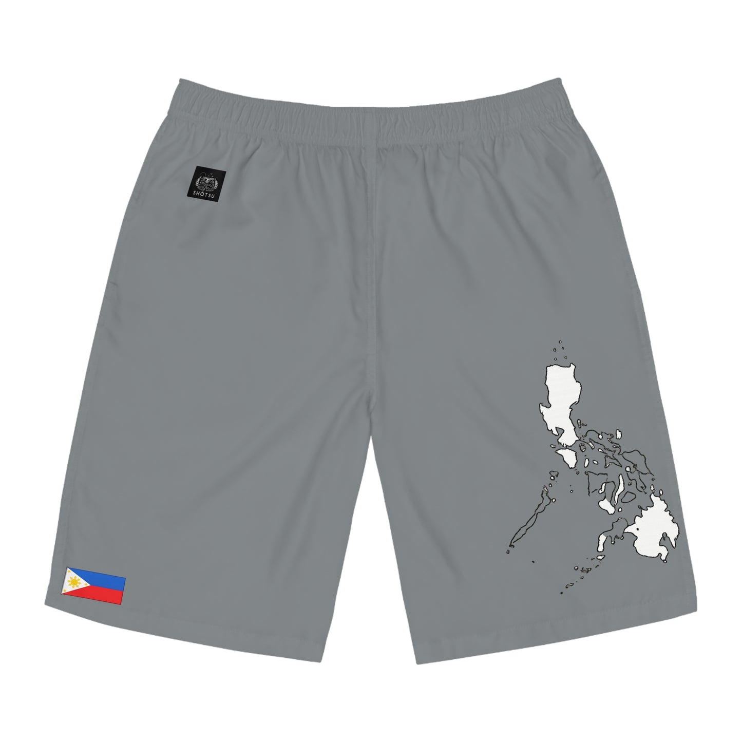 Filipino Pride Board Shorts White/Gray