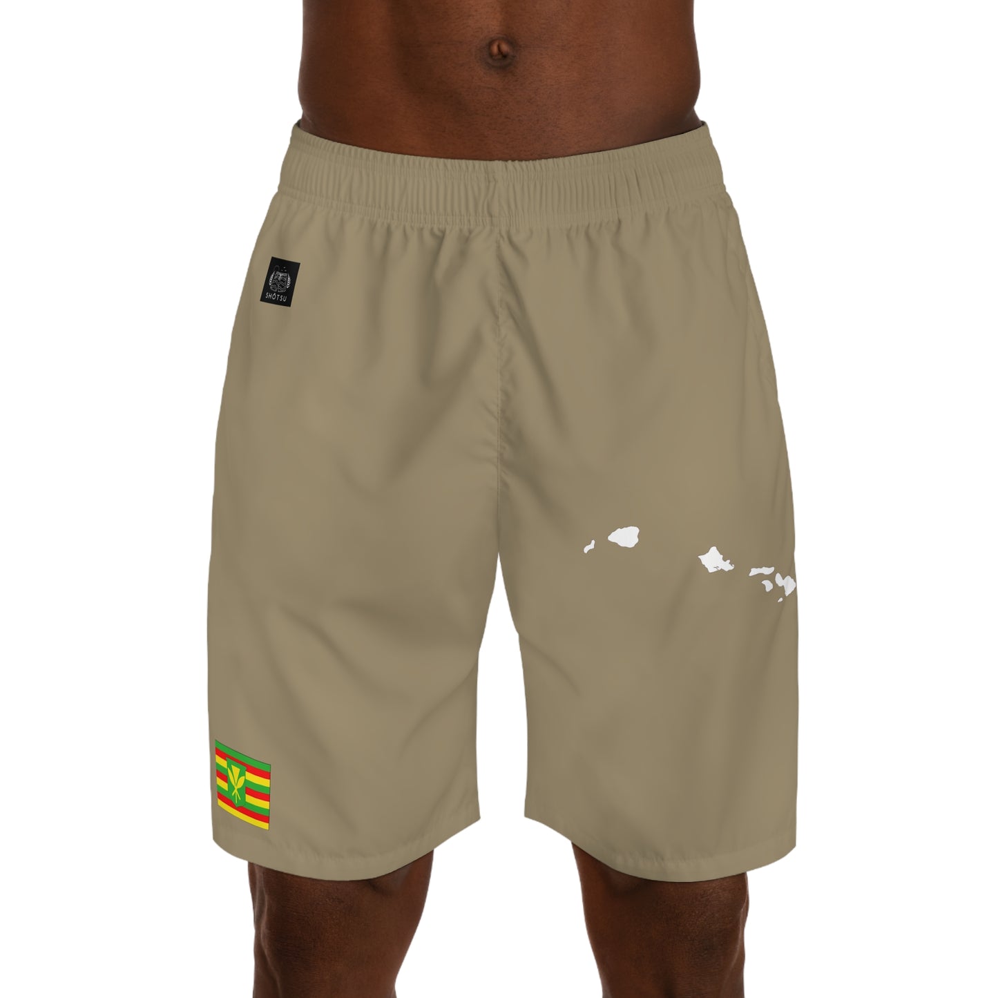 Hawaiian Pride Jogger Shorts Khaki/White