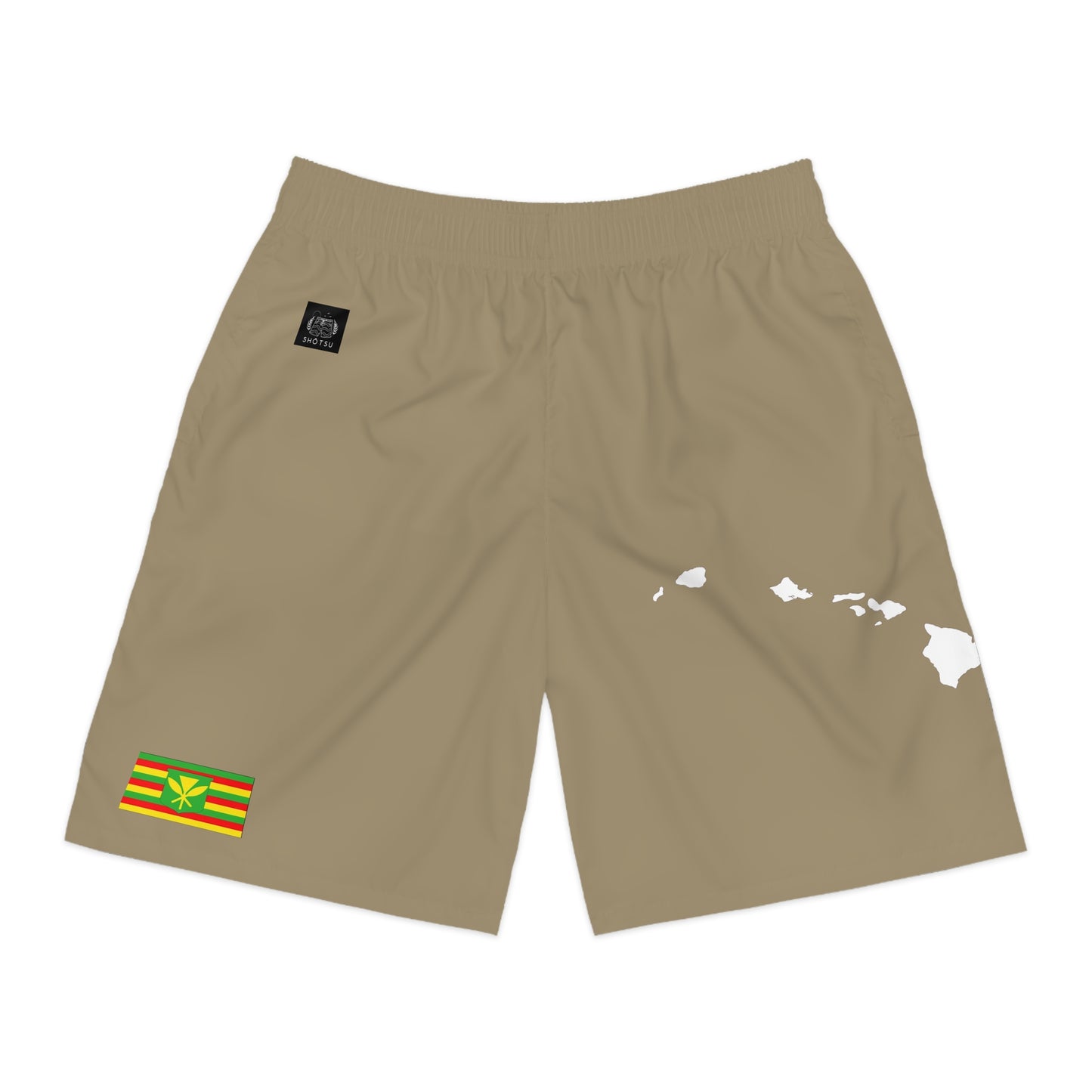 Hawaiian Pride Jogger Shorts Khaki/White