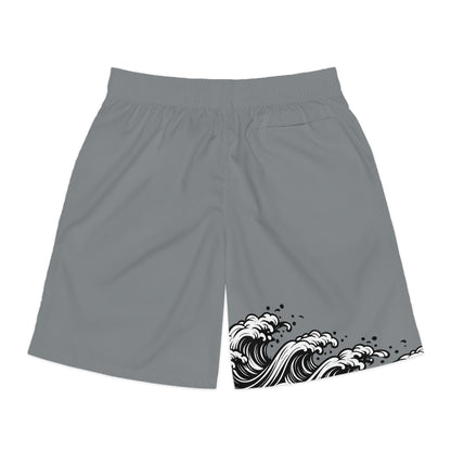 Wave of Kanagawa / Sakura Jogger Shorts Gray